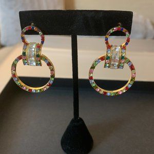 2/$35 1990's Austrian Crystals Multi  Earrings